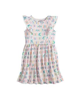 NWT - Jumping Beans Pastel Geometric Print Flutter-Sleeve Dress